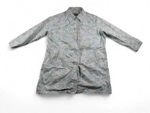 Cappotto Eddie Bauer donna XXL blu floreale bottoni davanti cotone cappotto auto tasche - Foto 1 di 15