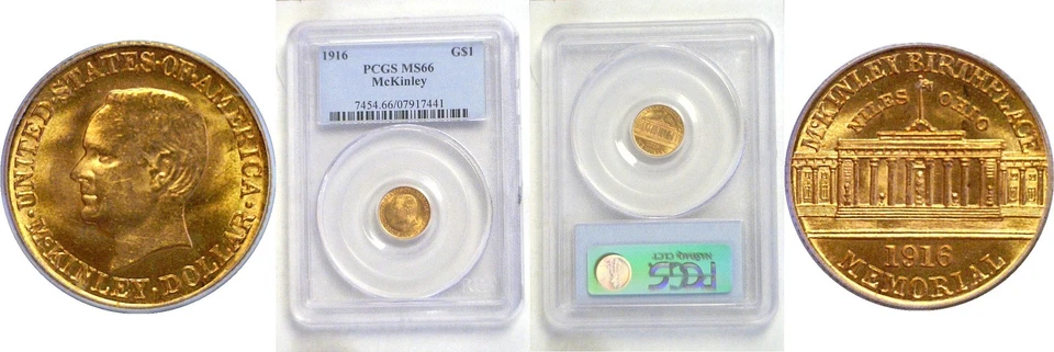 1916 $1 McKinley Gold Commemorative - PCGS MS-66 - Image 1 of 3