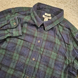 Camisa de franela LL Bean para mujer con botones calce relajado senderismo al aire libre a cuadros mediana - Imagen 1 de 11