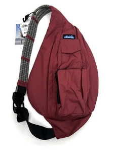 KAVU Rope Sack Sling Crossbody Bag Travel Rhubarb Red Solid Hiking - Picture 1 of 3