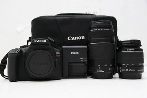 Canon Rebel T7 Digital Camera EF-S 18-55 IS II & EF 75-300mm Lens Kit w/ Case - Picture 1 of 17
