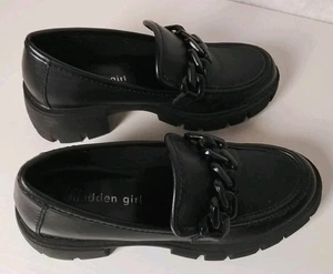 Madden Girl Hoxtonn Damengröße 6 schwarze Halbschuhe mit Blockabsatz und schwarzem Kettenriemen - Bild 1 von 8