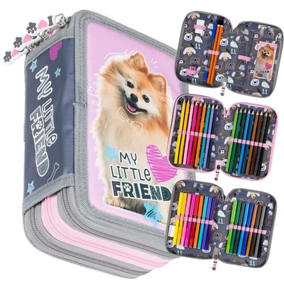 ST.MAJEWSKI Federmäppchen MY LITTLE FRIEND Hündchen – 3-fach – mit reichhaltiger Füllung