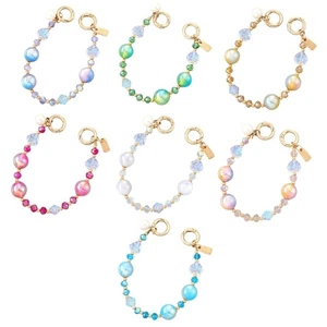 Colorful Acrylic Beads Mobile Phone Chain Strap Holder Wristband Phone Pendant - Photo 1 sur 15