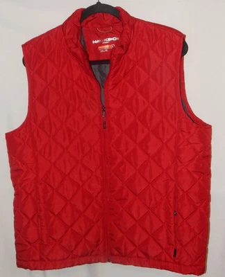 Hawke & Co. Men's Sport Performance Full Zip L Quilted Vest Bright Red VGC NICE - Image 1 of 4