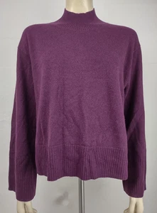 Banana Republic Púrpura 100% Cachemira Cuello Simulado Jersey Damas Grande - Imagen 1 de 6