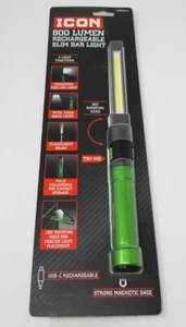 New Icon LSBR800-G 800 Lumen Rechargeable Slim Bar Light 71073 Green USB-C - Picture 1 of 2