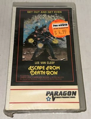 Paragon VHS 1985 Escape From Death Row VCR Movie Video Sealed Rental Shell Case - Image 1 of 4