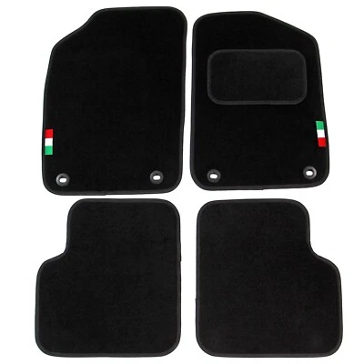 Fits Fiat 500 2012 Onwards Tailored Carpet Car Mats Black 4pcs Floor Set - Image 1 of 4