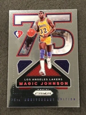 MAGIC JOHNSON 2021-22 Prizm Basketball NBA 75th Logo Anniversary Edition SSP - Image 1 of 2