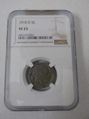 1918-D Buffalo Nickel NGC VF25 - Image 1 of 4