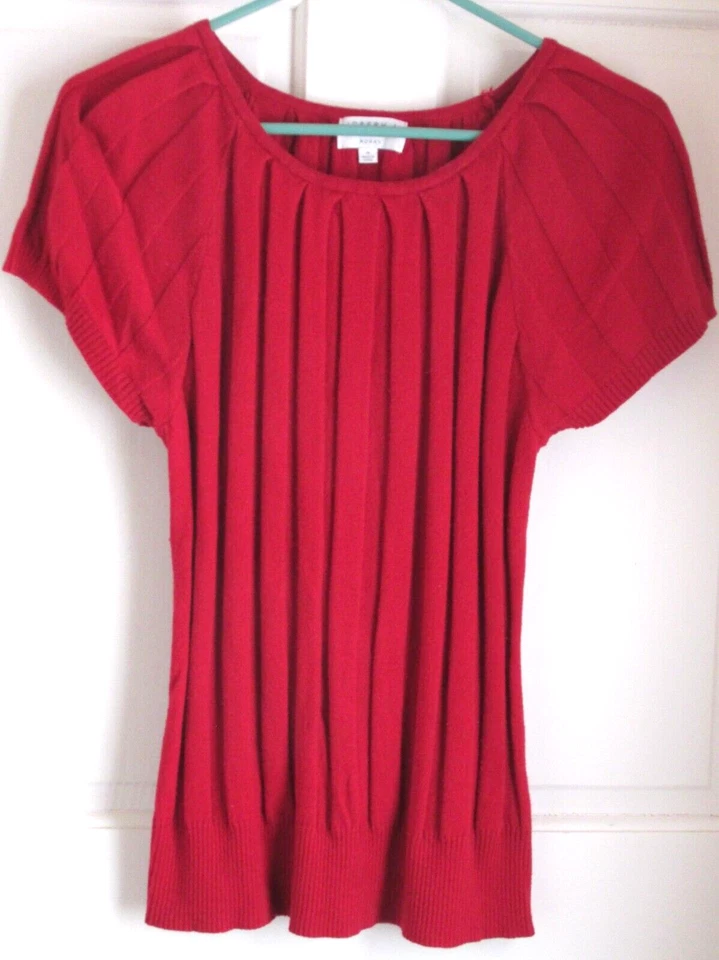 Joseph A. Qu'est-ce Que C'est Silk? Suéter plisado rojo Plus para mujer talla 1X Foto 1 de 4