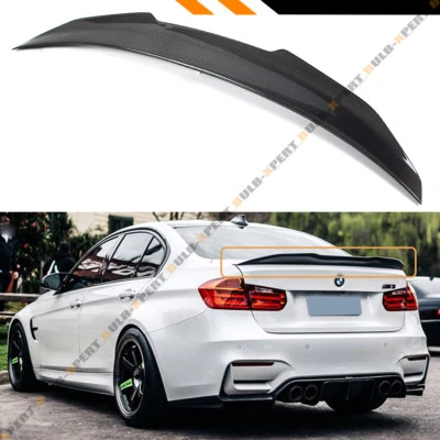 For 13-18 BMW F30 330i 335i F80 M3 Carbon Fiber HighKick PSM Style Trunk Spoiler - Image 1 of 4