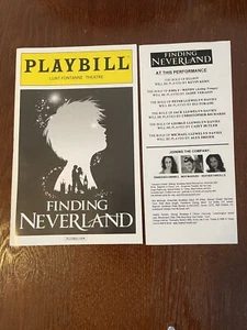 Finding Neverland Playbill Broadway NYC Lunt- Fontanne Theatre + Actor Insert - Picture 1 of 3