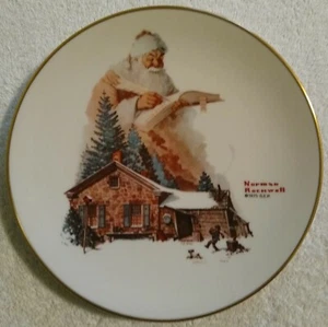 8,5" Norman Rockwell Weihnachten gute Taten Sammler Teller Weihnachtsmann Gorham - Bild 1 von 4