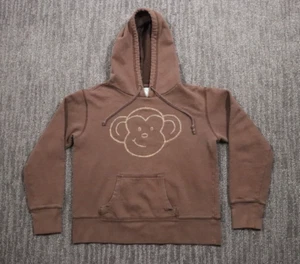 Sudadera con capucha vintage Y2K Aeropostale para mujer XS marrón mono gráfico ropa de calle de moda - Imagen 1 de 7