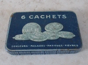 Ancienne boite métal Cachets KALMINE bonbons pharmacie vintage France bleu - Picture 1 of 8