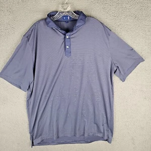 Stitch Poloshirt Herren XL blau gestreift High Low Schlitz Golf Skull Performance - Bild 1 von 10