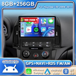🌟8G+256GB🌟Android14 CarPlay Car NavigationStereo GPS For Hyundai I30 2006-2011 - Picture 1 of 18