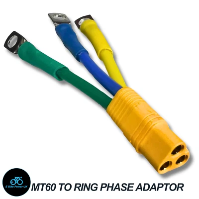 E BIKE POWER UK MT60 To 6mm Ring Terminal Connector 3 Phase Adaptor Controller Motor Converter