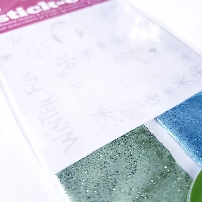 2010 Studio G Holiday Glitter Stick-EZ Winter Fun Snow  Rub-On AC0229 Christmas - Image 1 of 4