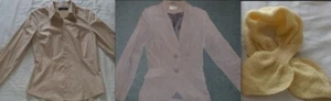 LOT 3 WOMENS BEIGE CORDUROY JACKET BLAZER H&M SLIM FIT SHIRT HENNES UK8-10 SCARF - Picture 1 of 12