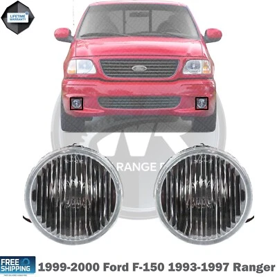 New Fog Light Pair Left & Right Side For 1999-2000 Ford F-150 1993-1997 Ranger - Image 1 of 4