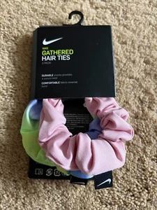 Nike Gathered Hair Ties  Elastic Pink Multicolor 2 PCs - Picture 1 of 3