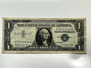 1957 B $1 DOLLAR BILL SILVER CERTIFICATE BLUE SEAL NOTE - Picture 1 of 2