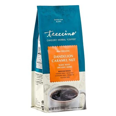 Teeccino diente de león caramelo nuez café herbal - café sin cafeína alternativo... Foto 1 de 4