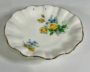 Vintage Rosina Yellow Rose Trinket Dish. English Royal Dover Bone China - Picture 1 of 5
