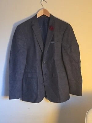 Penguin Munsingwear Wool Blend Two-Button Suit Jacket 38R Gray/Brown Check - Image 1 of 4