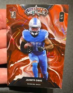 4/4 JAHMYR GIBBS 2023 Wild Card Metallix Rookie Red Lazer WildLiquid Lions - Picture 1 of 9
