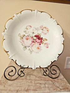 Vtg Schumann Arzberg Germany Bavaria Platter Golden Crown E & R Antique Rose 12" - Picture 1 of 5