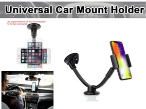 Universal Long Arm Phone Holder in Car Windscreen Mount for iPhone, S23, Huawei - Bild 1 von 1