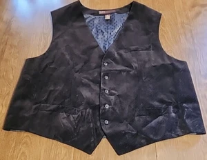 Perry Ellis Black 5 Button Corduroy Vest Mens 3X Sold AS IS! *Marks DAMAGE READ! - Picture 1 of 21