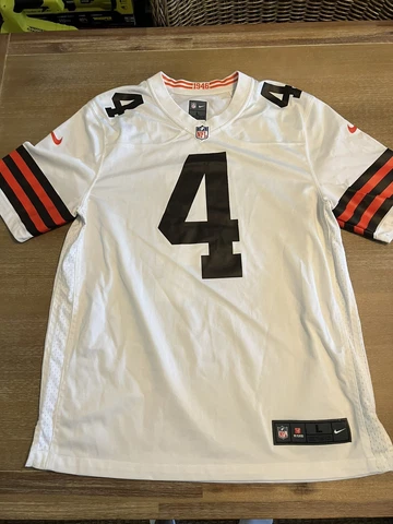 Deshaun Watson Cleveland Browns White Away Jersey Nike NFL Mens Large Cover