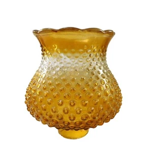 Vintage Amber Gold Hobnail Glass Globe Chandelier Shade 5" - Picture 1 of 4