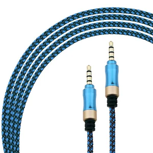 3.5mm AUX 3FT Male to Male Braided Fabric Stereo Audio Cable Cellphone headphone - Picture 1 of 2