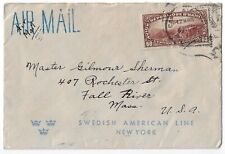 1941 osłona powietrzna Haiti do Fall River MA z/Sc# C8A na Swedish American Line s (c182