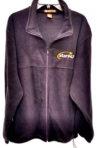 -STAR 94.1 FM ATLANTA 2XL BLACK ZIPPER FRONT FLEECE JACKET ELASTIC WAIST - Picture 1 of 6