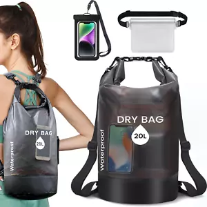 20L Waterproof Dry Bag for Rafting, Boating, Camping W/ Waist Pack or Phone Case - Picture 1 of 13