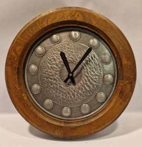 RELOJ DE PARED D18-AC RELOJ ESTAÑO RELOJ ESTAÑO HOJA DE ESTAÑO JUNGHANS CUARZO REDONDO MADERA - Imagen 1 de 4