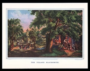 Currier & Ives Art Print - The Village Blacksmith - Picture 1 of 1