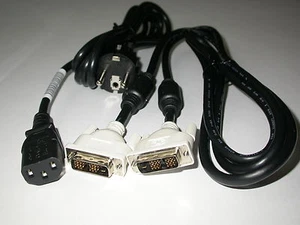 Kabel - Set für... Monitor ..... DVI + Stromkabel Computerkabel schwarz NEU - Bild 1 von 1