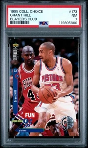 PSA 7 Michael Jordan Grant Hill 1995 UD Collector's Choice Player's Club FF #173 - Picture 1 of 2