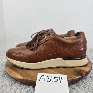 Scarpe da ginnastica Allen Edmonds A-Trainer in pelle marrone casual quotidiane stringate da uomo 9,5 D - Foto 1 di 16