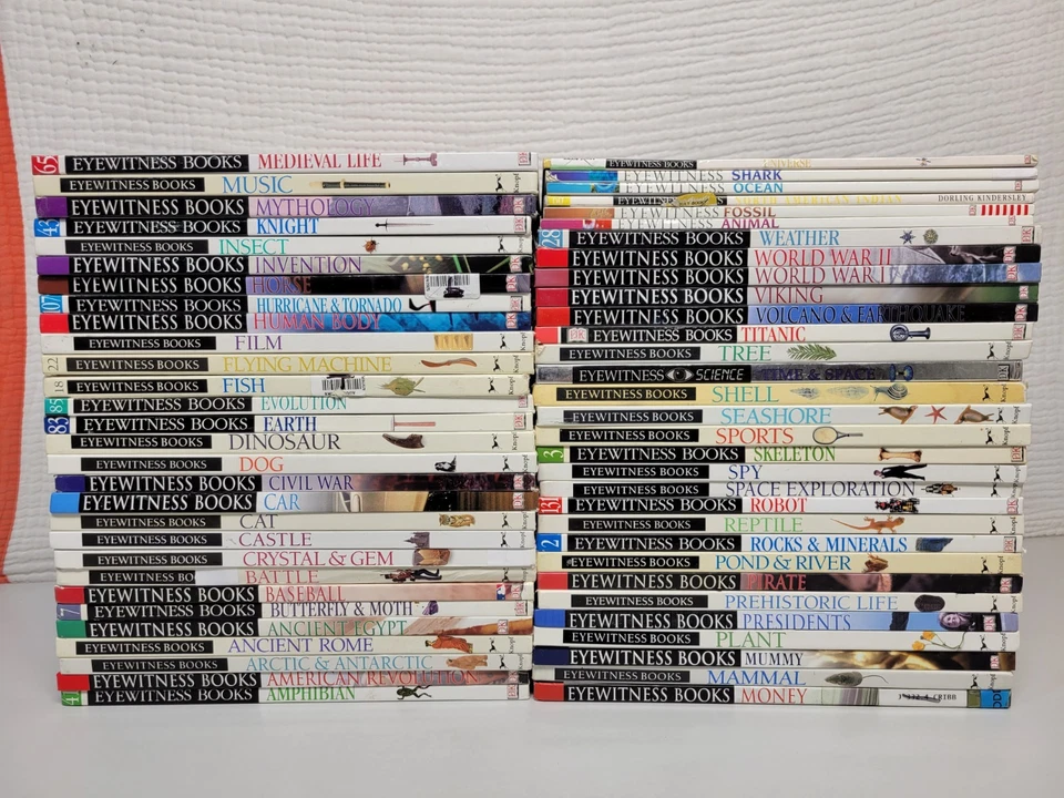 Lot of 60 DK Eyewitness Books Science History Art Animals Homeschool Set Foto 1 de 4