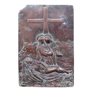 *HH* Antica Placca Bassorilievo Scultura Religiosa Deposizione Di Cristo Ex Voto - Foto 1 di 12