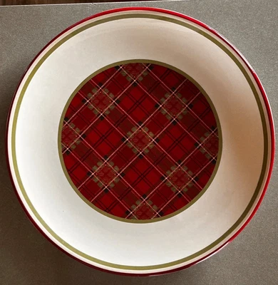 2 platos de cena navideños a cuadros International Tina Higgins de 10,75" certificados ¡EXCELENTE! Foto 1 de 4